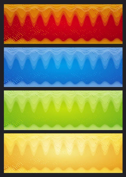 Färg banners med abstrakta former, vektor illustration — Stock vektor