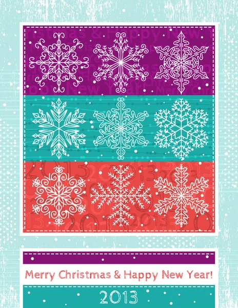 Fondo de Navidad con copos de nieve, vector — Archivo Imágenes Vectoriales