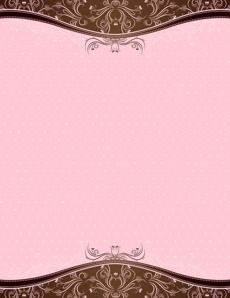 Fundo rosa com ornamentos decorativos, ilustração vetorial — Vetor de Stock