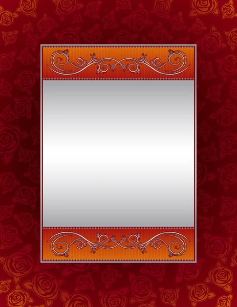 Fundo vermelho com rosas decorativas, vetor — Vetor de Stock