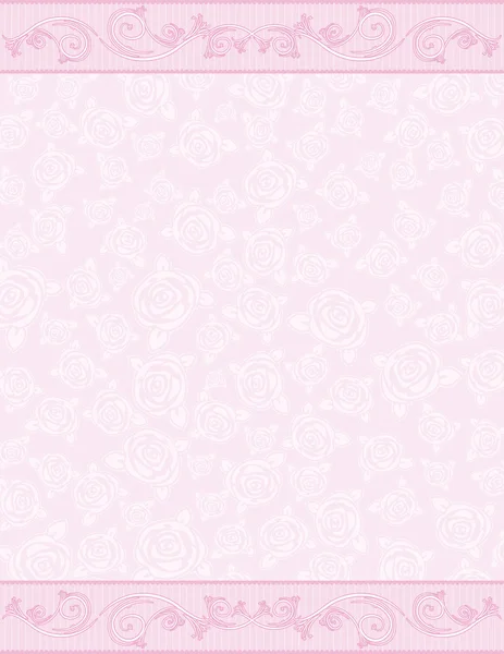 Fond rose avec des roses décoratives, vecteur — Image vectorielle