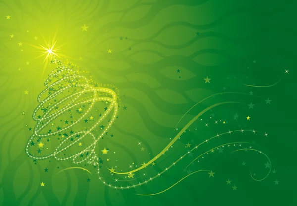Shining christmas tree, vector illustration — Stock Vector