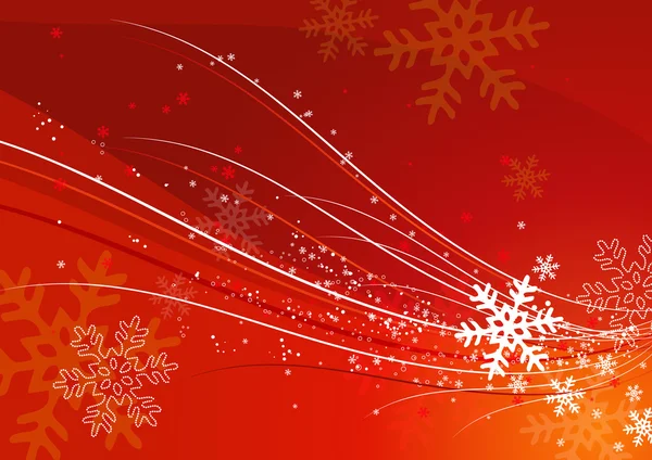 Fondo rojo de Navidad, ilustración vectorial — Vector de stock