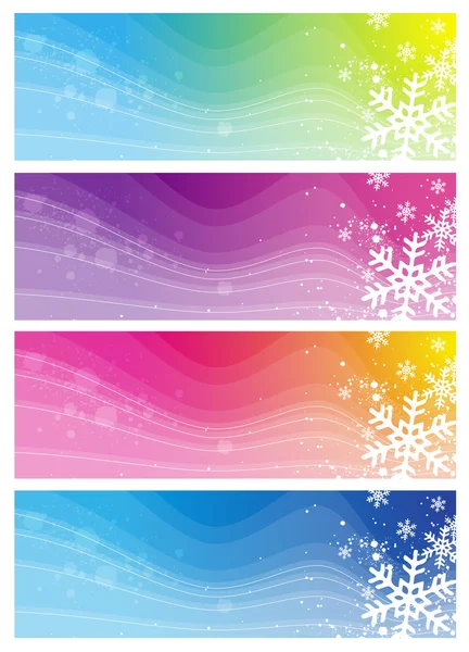 Modern  banners with snowflakes, vector illustration — Stock Vector