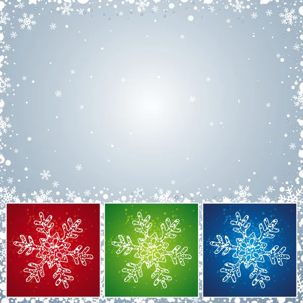 Carte de Noël avec flocons de neige, illustration vectorielle — Image vectorielle