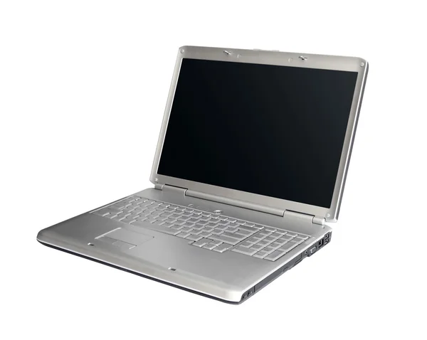 Laptop rezygnować pusty biały ekran — Zdjęcie stockowe
