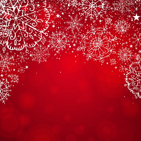 Sfondo rosso di Natale, illustrazione vettoriale — Vettoriale Stock