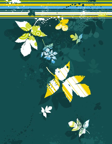 Många spårning silhuetter: gräs, blad, blomma, vektor illustration — Stock vektor