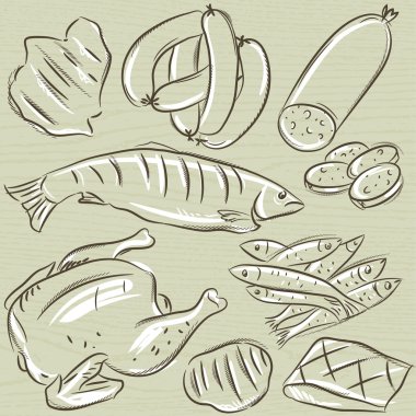 farklı etler ayarlamak, vektör