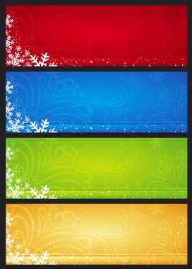 kar taneleri, vektör çizim ile yılbaşı Banner