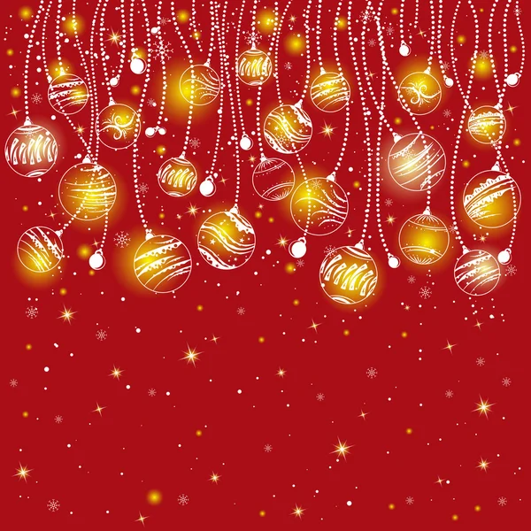 Κόκκινη κάρτα Χριστουγέννων, διάνυσμα — ストックベクタ
