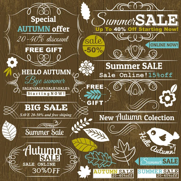 Set of special sale offer labels and banners, vector — Stock Vector