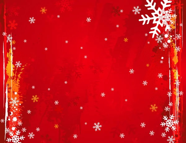 Red grunge christmas background, vector illustration — Stock Vector