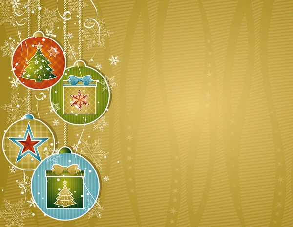 Altın christmas arka plan, vektör çizim