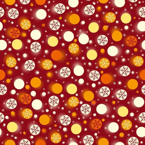 Papel de envolver rojo con copos de nieve, vector — Vector de stock