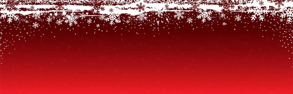 Banner Natal Vermelho Com Flocos Neve Brancos Feliz Natal Feliz — Vetor de Stock