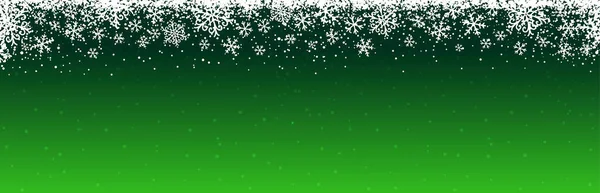 Green Christmas Banner White Snowflakes Merry Christmas Happy New Year — Stock Vector
