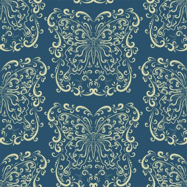 Kelebek desenli soyut çiçek konsepti. Kelebek tasarım sanatı.