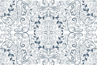 Kusursuz desenli soyut çiçek tasarımı. Yapraksız desen. Çizgisiz desen çizimi.
