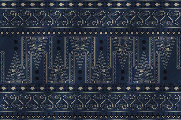 seamless pattern with traditional batik motifs. dark blue ornament pattern,