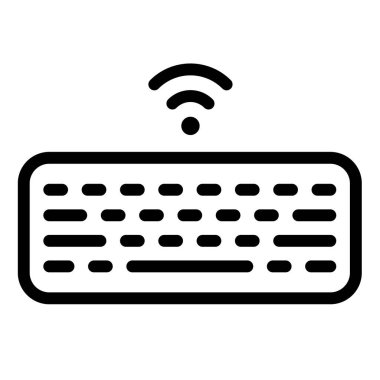 kablosuz klavye donanım aygıtı ana hatlı biçim çizimi olan tek izole simge