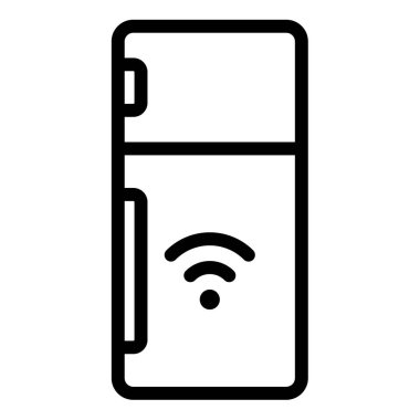 buzdolabı akıllı buzdolabı tek izole edilmiş taslak biçim çizimi simgesi