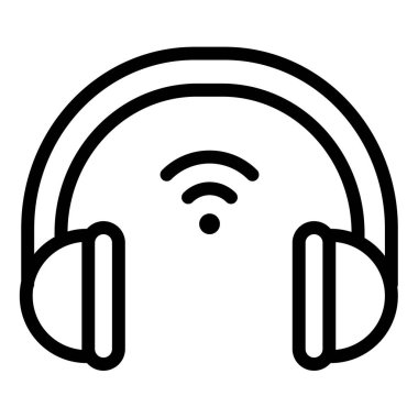 kulaklık kablosuz kablosuz kablosuz kablosuz tek bir izole edilmiş simge ana hatlı biçim çizimi