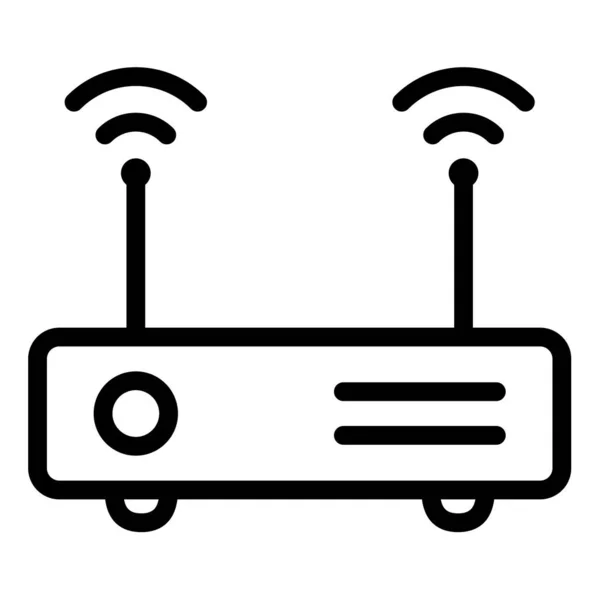 Router Punto Acceso Módem Inalámbrico Único Icono Aislado Con Esquema — Vector de stock