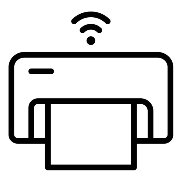 Impresora Wifi Iot Icono Aislado Único Inalámbrico Con Ilustración Vectores — Vector de stock