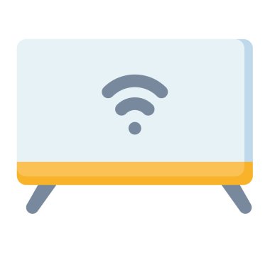 akıllı televizyon: düz stil vektör illüstrasyonlu tek bir izole simge