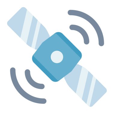 uydu sinyal iletişim alanı Düz biçimli tek izole simge çizimi