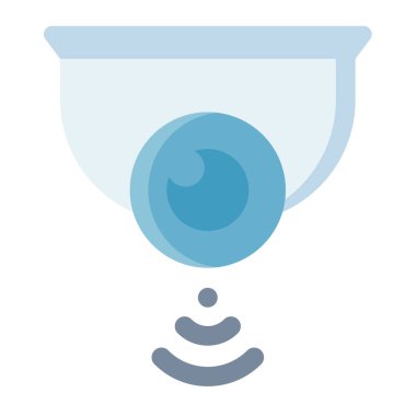 akıllı cctv kamera wifi güvenlik tek izole edilmiş simge düz stil vektör illüstrasyonu