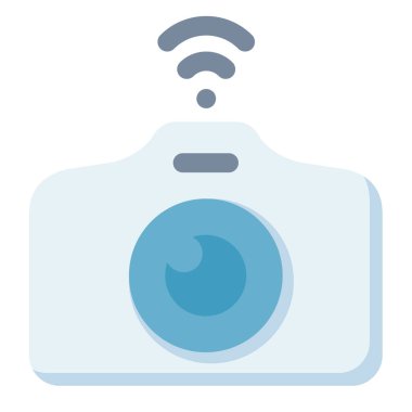 Fotoğraf makinesi kablosuz, düz stil vektör illüstrasyonlu tek bir izole ikon