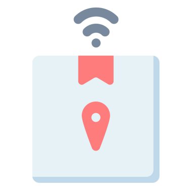 akıllı paket dağıtım kutusu düz biçim vektör illüstrasyonlu tek izole simge