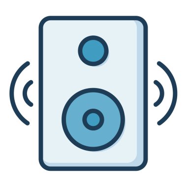 akıllı hoparlör kablosuz iot dolu satır biçimi vektör illüstrasyonuna sahip tek bir izole simge