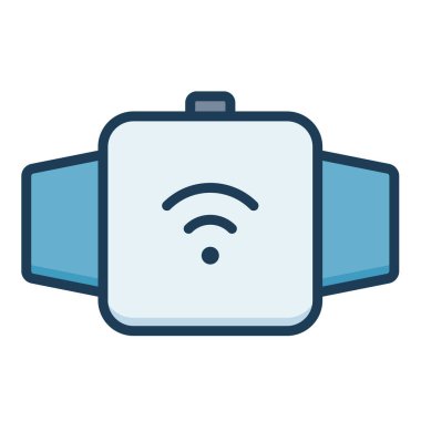 Akıllı saat aygıtı doldurulmuş satır biçimi illüstrasyonlu tek izole simge