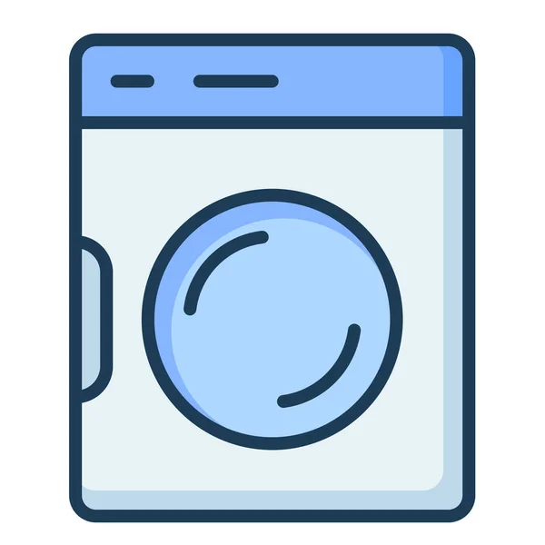 Çamaşır Makinesi Akıllı Tek Izole Edilmiş Simge Dolu Satır Biçimi — Stok Vektör