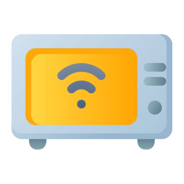 fırın elektronik iot evi pürüzsüz biçim vektör illüstrasyonlu tek izole simge