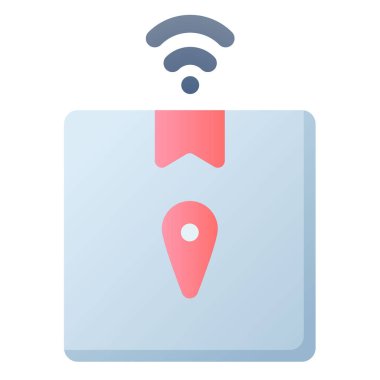 akıllı paket teslim kutusu tek izole edilmiş simge pürüzsüz biçim vektör çizimi