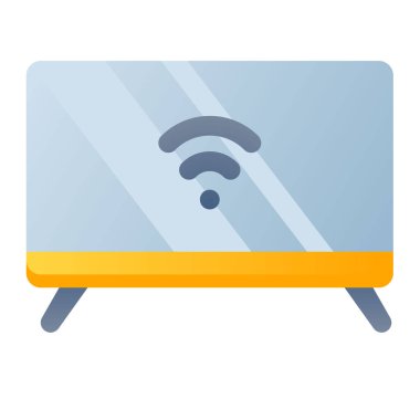 akıllı TV televizyon izole edilmiş tek bir simge pürüzsüz biçim vektör illüstrasyonu