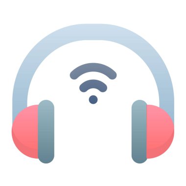 kulaklık kablosuz kablosuz kablosuz kablosuz tek bir izole edilmiş simge pürüzsüz biçim vektör illüstrasyonu