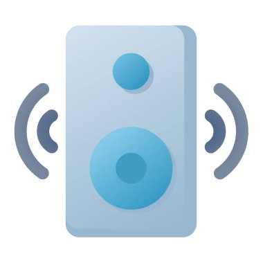 akıllı hoparlör yalıtılmış tek bir kablosuz ikon pürüzsüz biçim vektör illüstrasyonu