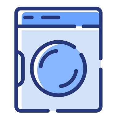 çamaşır makinesi akıllı tek izole simge tire veya kesik çizgi biçimi illüstrasyon