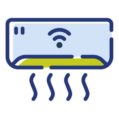 ac klima tek bir izole simge çizgi veya kesik çizgi biçimi illüstrasyon