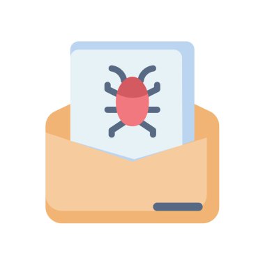 Dolandırıcı dolandırıcılığı e- posta kötü yazılım spam Düz biçimli vektör illüstrasyonlu tek izole simge