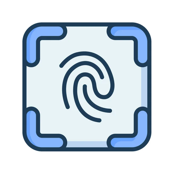 Fingerprint Indentification Security Scan Single Isolated Icon Filled Line Style — Stock Vector