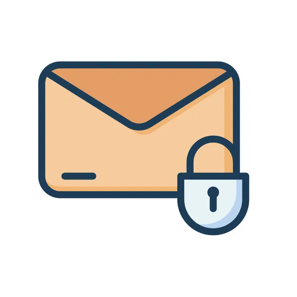 Email Lock Protection Enveloppe Cryptage Unique Icône Isolée Avec Illustration — Image vectorielle