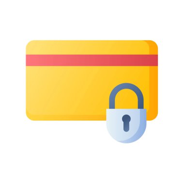 Güvenli ödeme kilidi kredi kartı Tek izole edilmiş simge pürüzsüz biçim çizimi