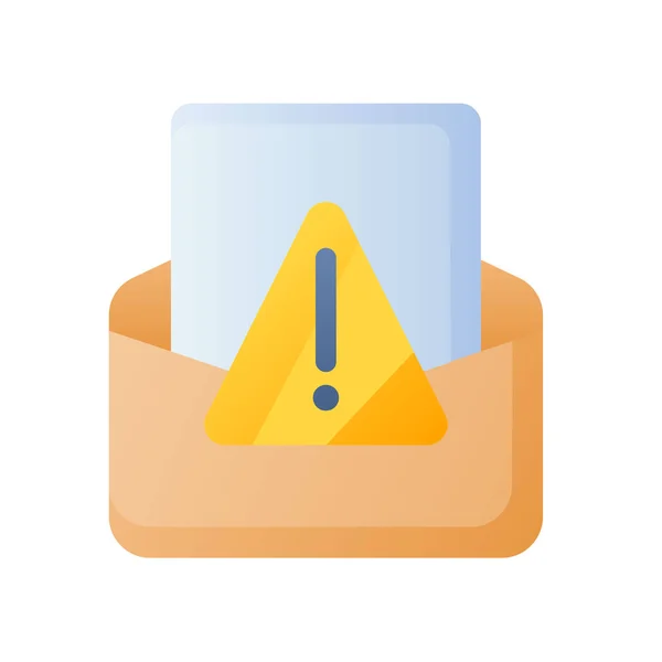 Spam Alert Email Warning Single Isolated Icon Smooth Style Vector — Stock Vector