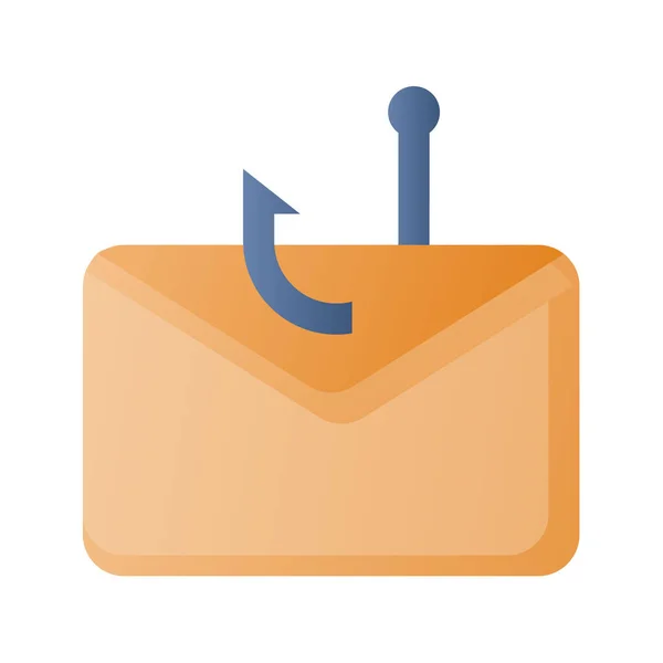 Phishing Mail Betrug Malware Köder Einzelne Isolierte Symbol Mit Glatten — Stockvektor